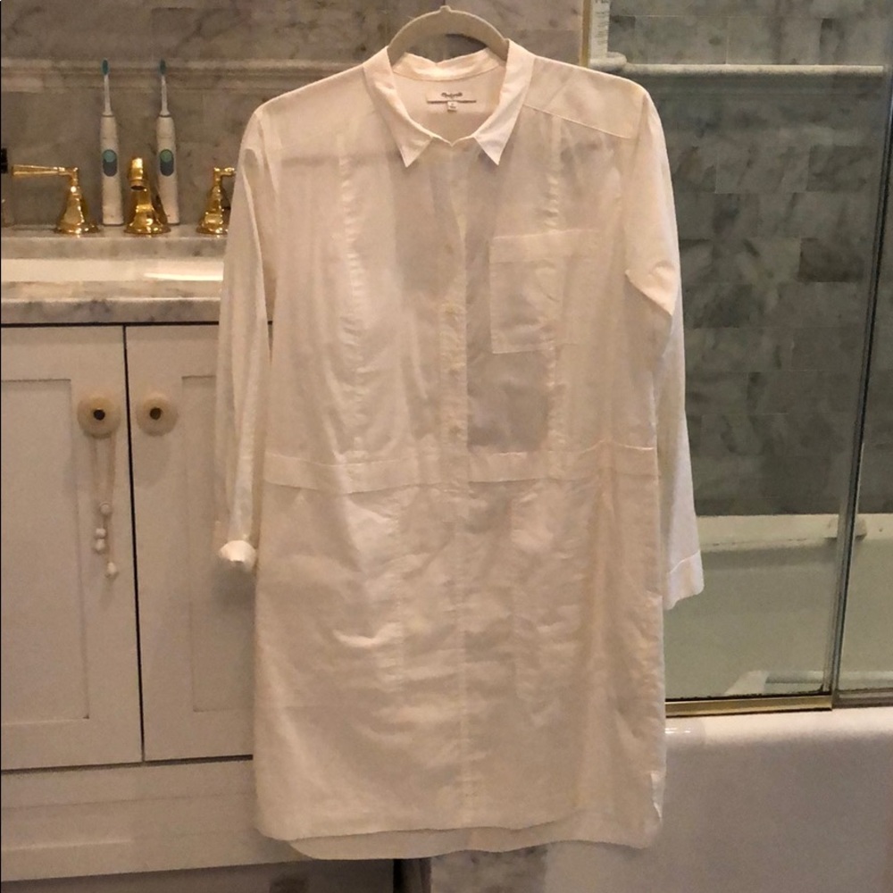Madewell White Shirt Dress Sz Sm